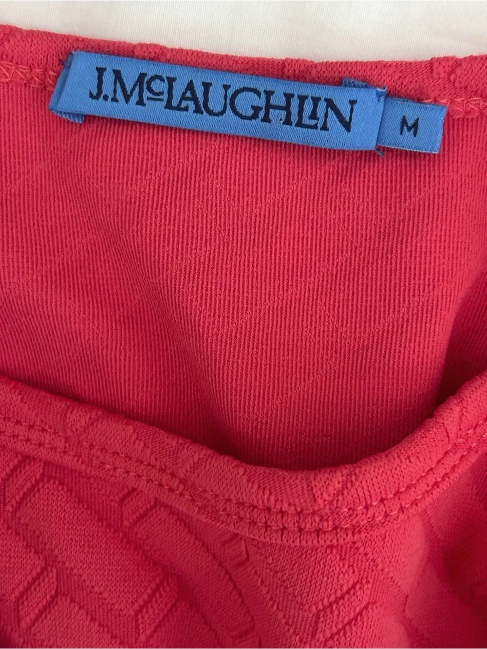 J. McLaughlin Coral Quilted Allie Short Sleeve Tee Medium Coastal Summer - Picture 6 of 8